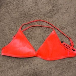 HOAKA swimwear top, hot pink bikini top, velvet, size medium+